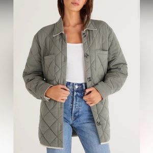 Z SUPPLY | Maya Quilted Shacket {Ash Green}